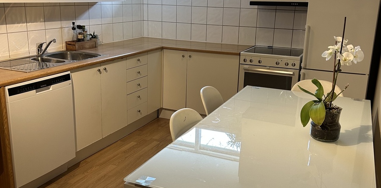 Kjøkken med hvitevarer