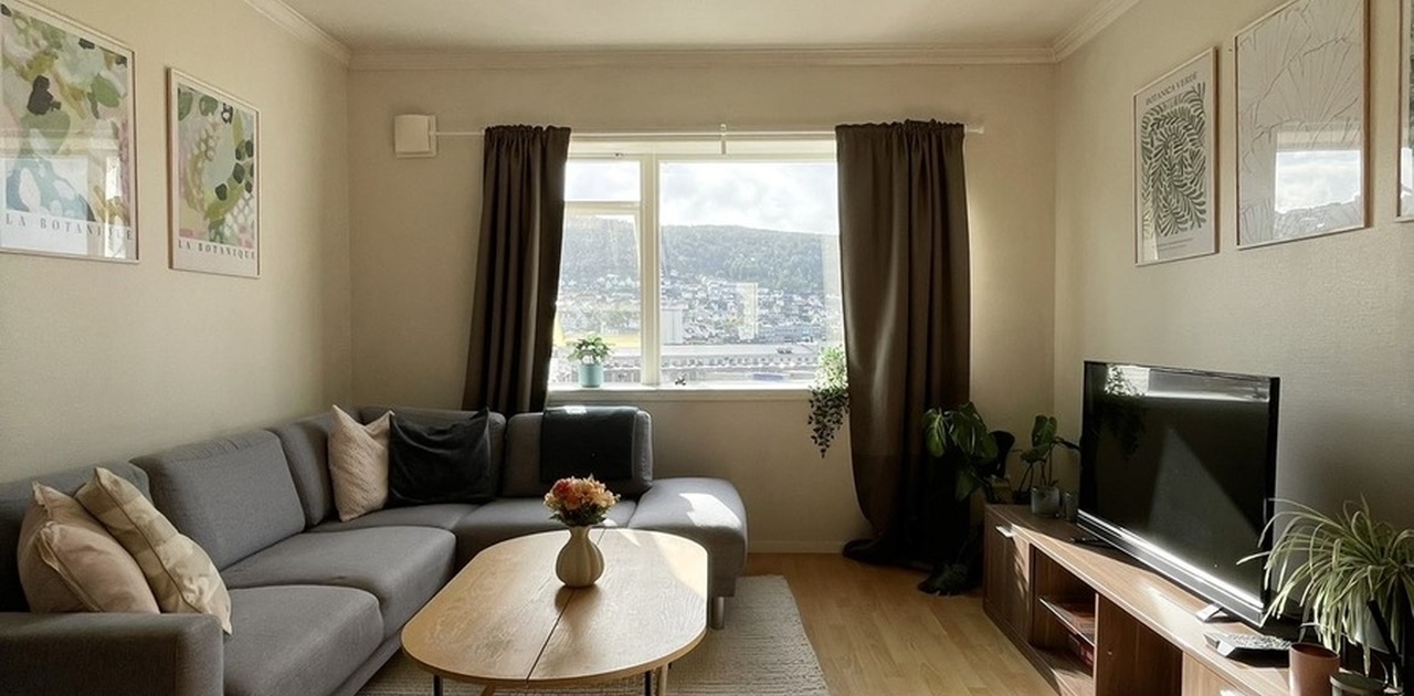 Koselig stue med utsikt