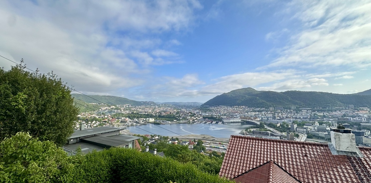 Utsikt fra eiendommen