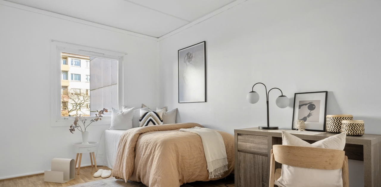 Soverommet som leies ut. Rommet er nylig malt og ser dermed litt annerledes ut