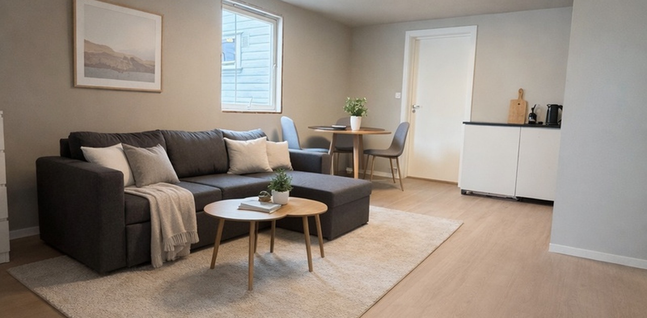 Fin åpen/kjøkken stue løsning