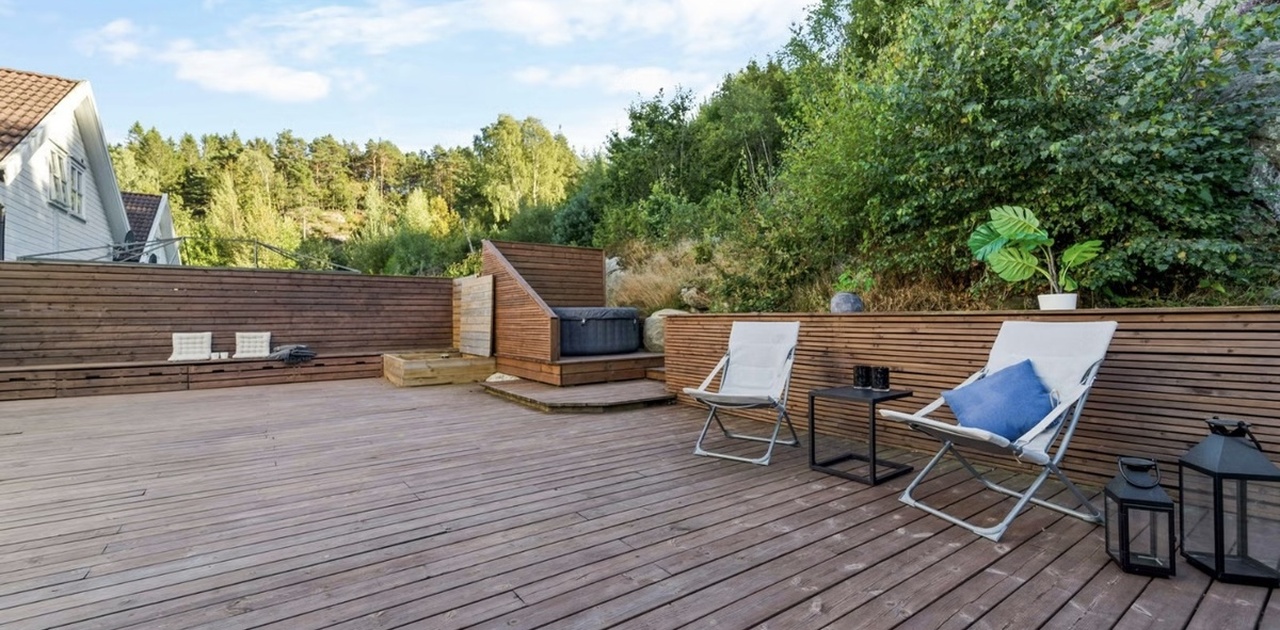 Ute terrasse i 2 etasje med mspa