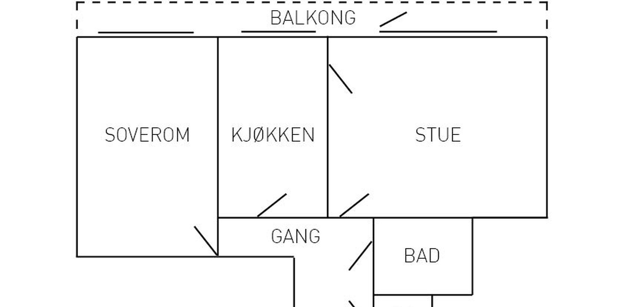Plantegning av leilighet (tidligere 307 i Kirkeveien)