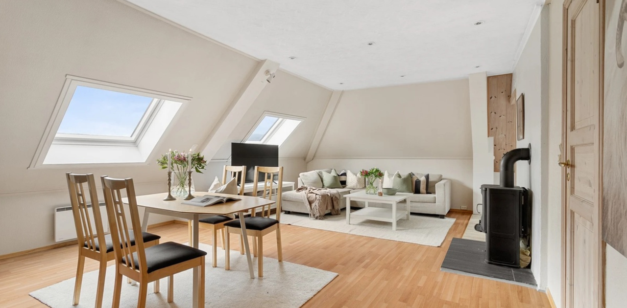 Romslig stue og spisestue