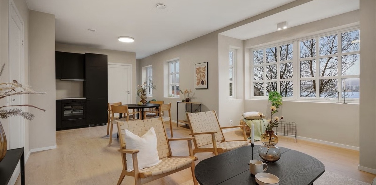 Åpen stue/kjøkkenløsning