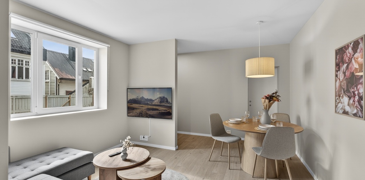 Dette er det første som møter deg i det du enter leiligheten