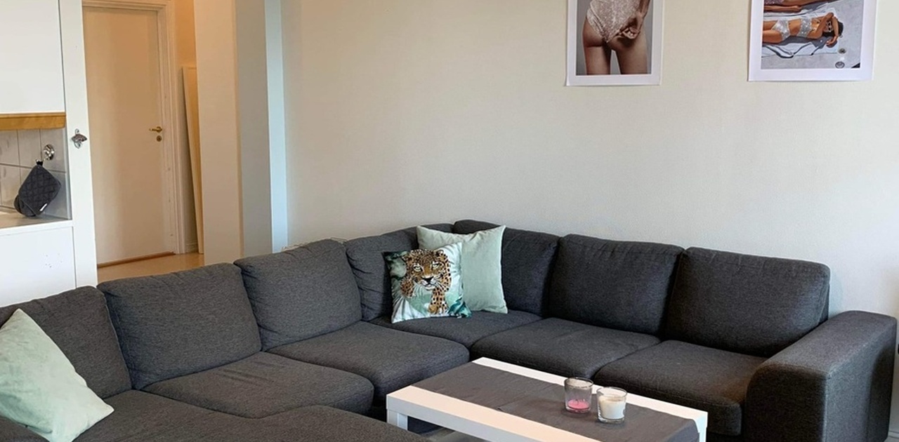 Romslig stue og høyt under taket