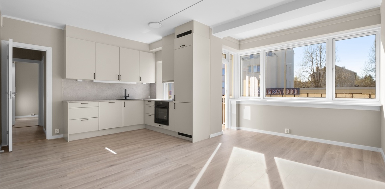 Åpen kjøkken-stue løsning