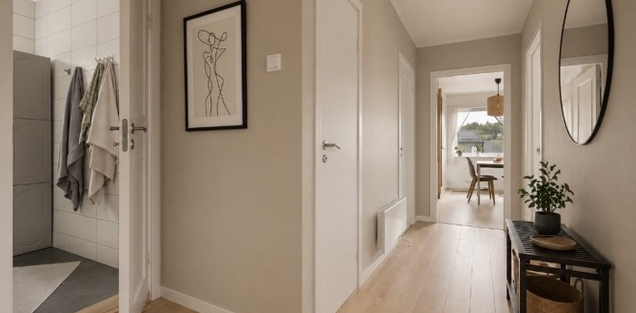 Illustrasjon som viser tiltenkt standard ved entrè etter oppussing