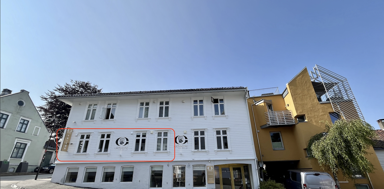 Fasade, leiligheten ligger i høy 1 etasje