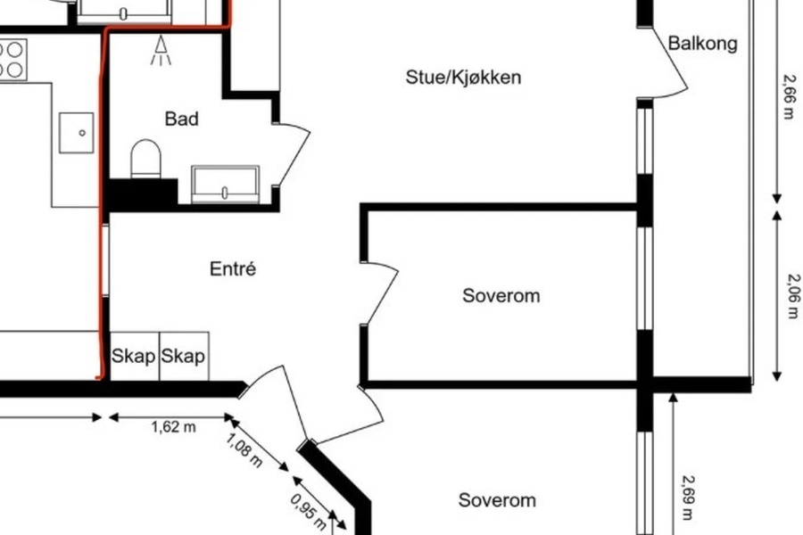 3 rom i bofellesskap