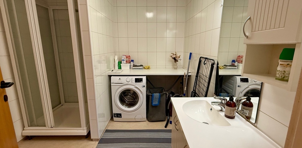 Bad 1 har vaskemaskin