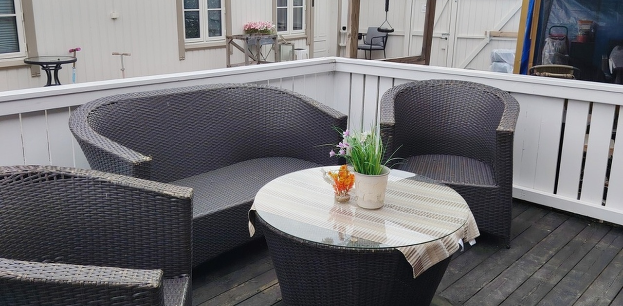 Fin uteplass på terrasse