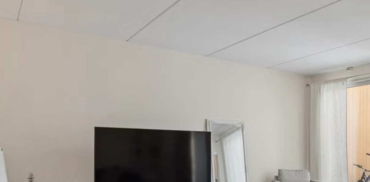 Tv skal henges mens speil skal byttes. N.B!!! Bildet er tidligere møbler i leiligheten.