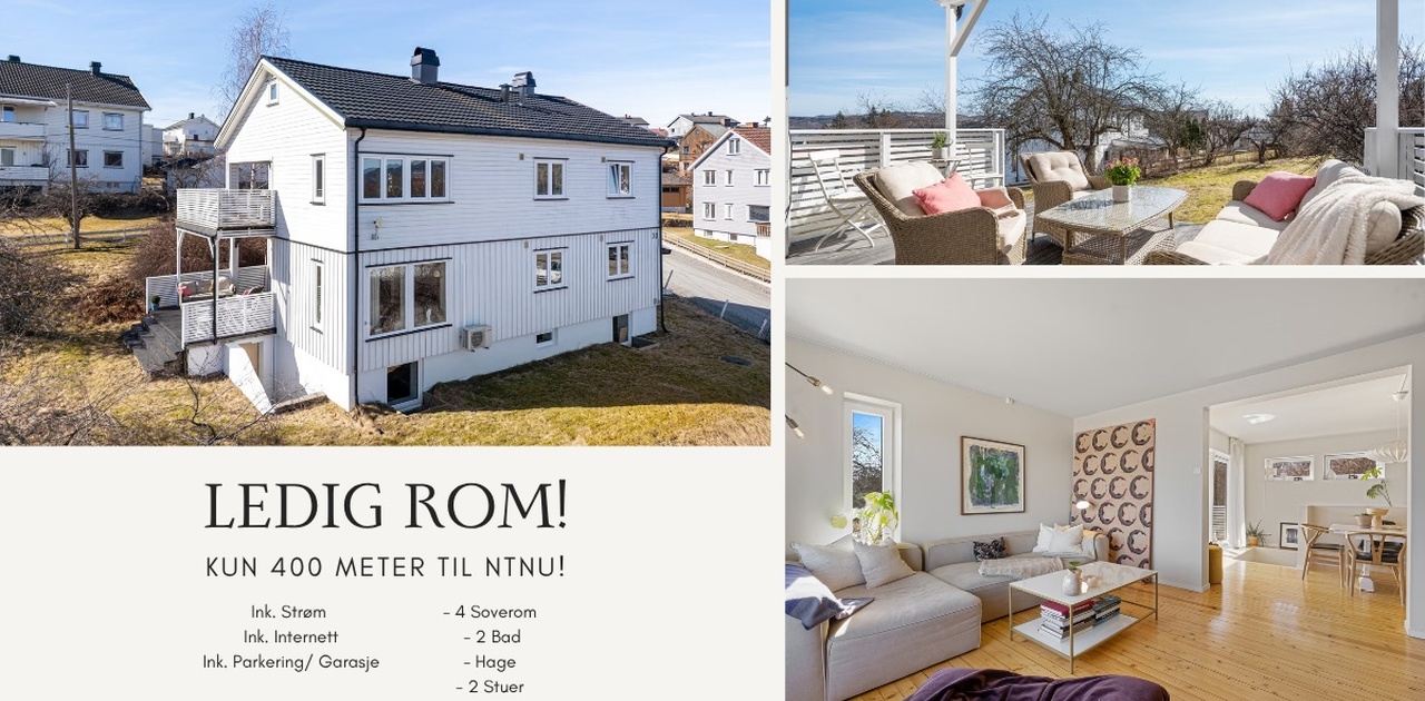 Nydelig stor leilighet med god plass ledig fra slutten av juli!