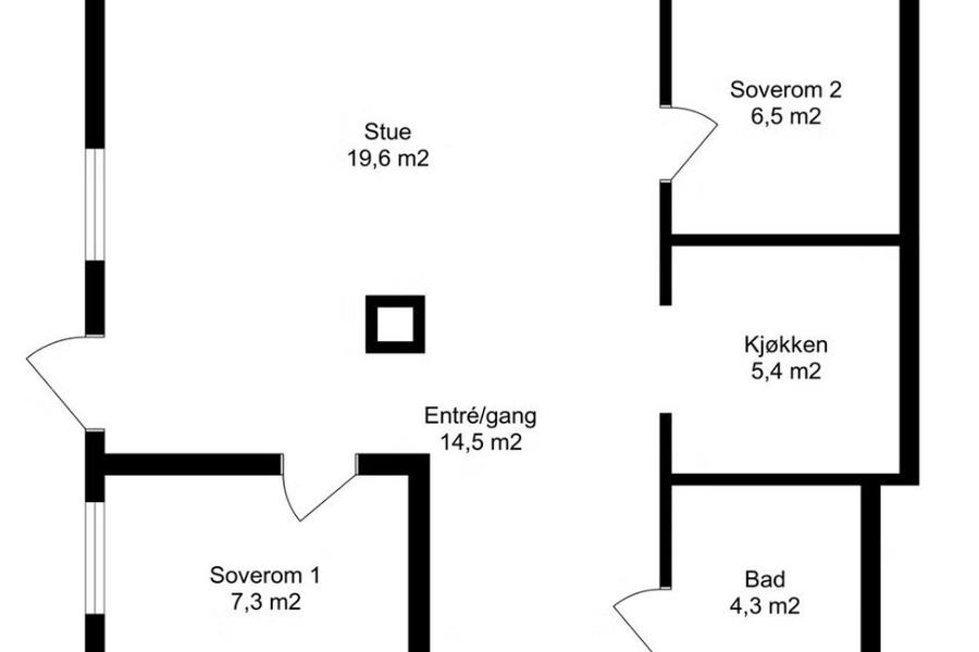 Leilighet, 3 roms
