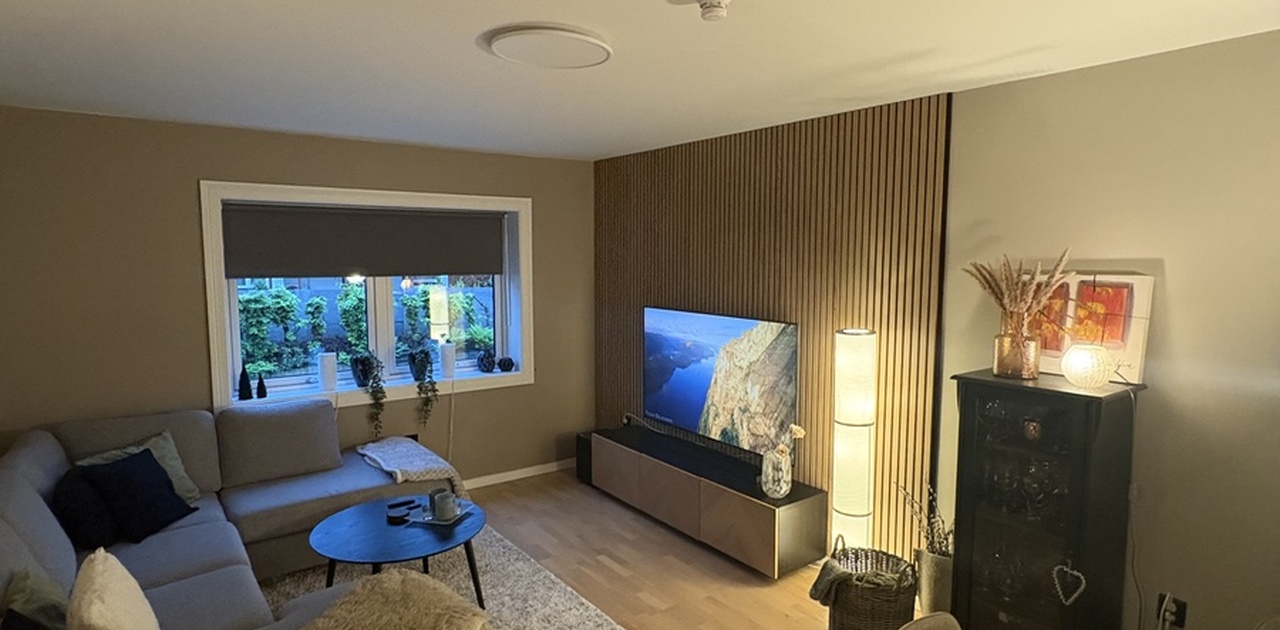Stue. Delt TV-stue og spisestue