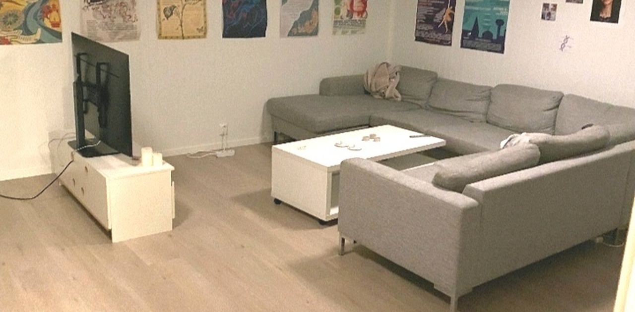 Stor og romslig stue