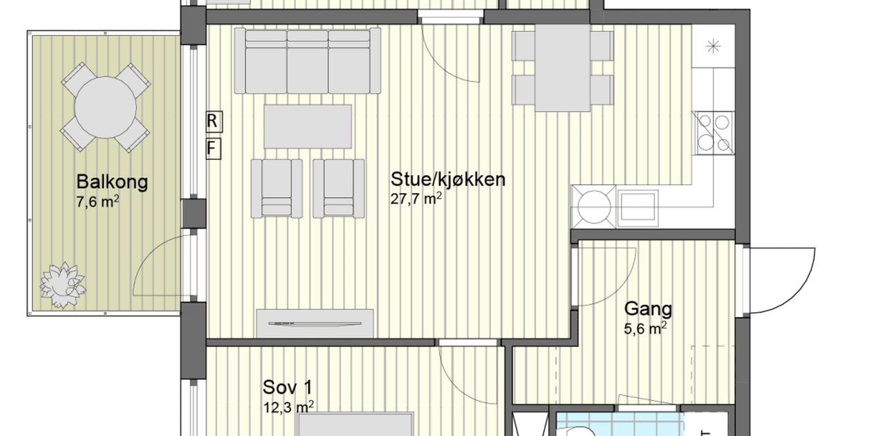 Plantegning av boligen.