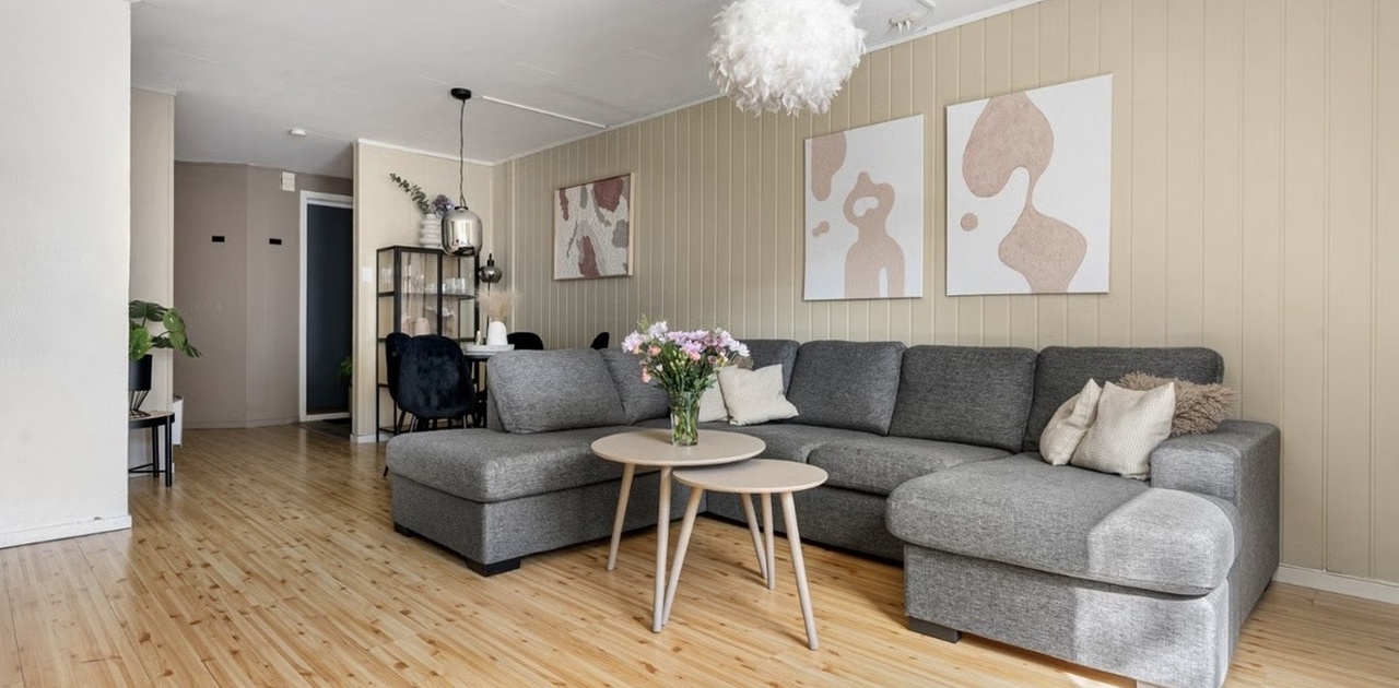 Stue med stor sofa