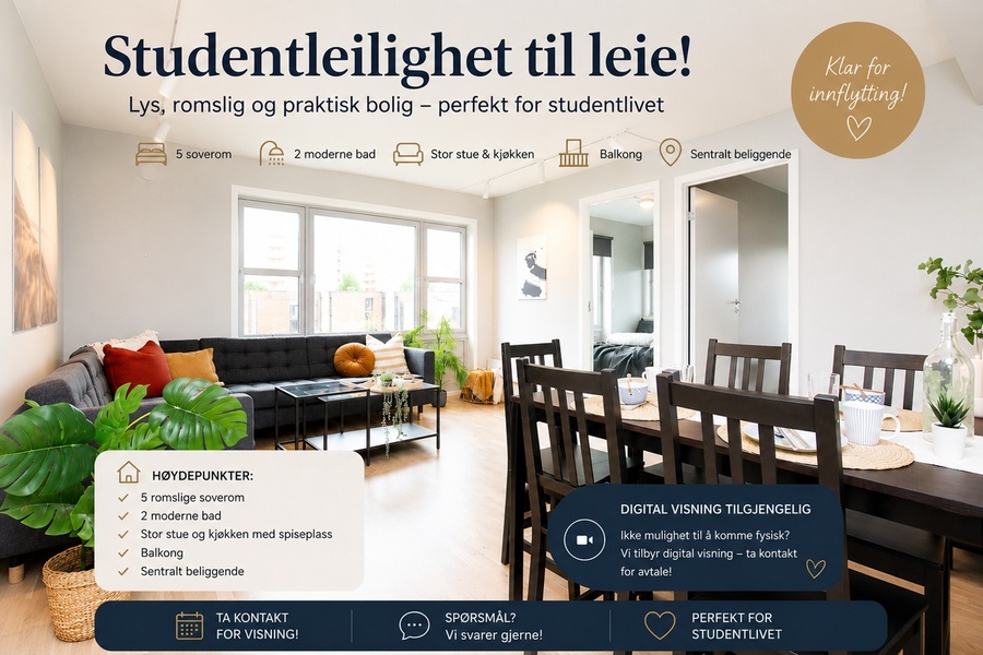6 rom i bofellesskap