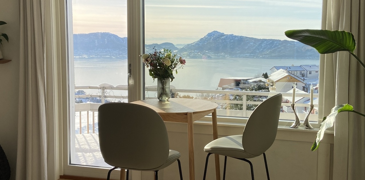 Herlig utskikt fra stuen