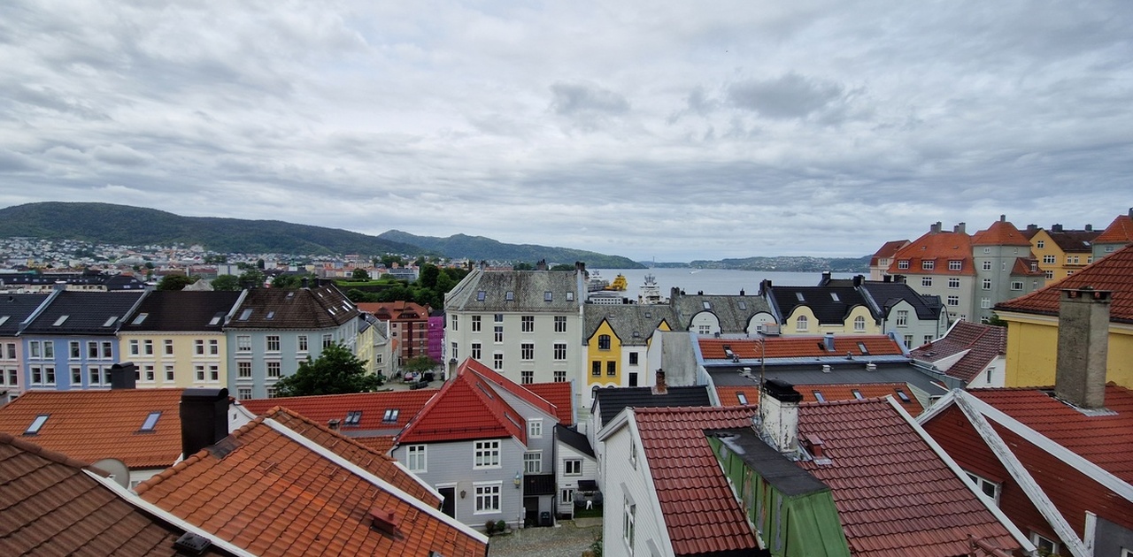 Utsikt fra stue/kjøkken
