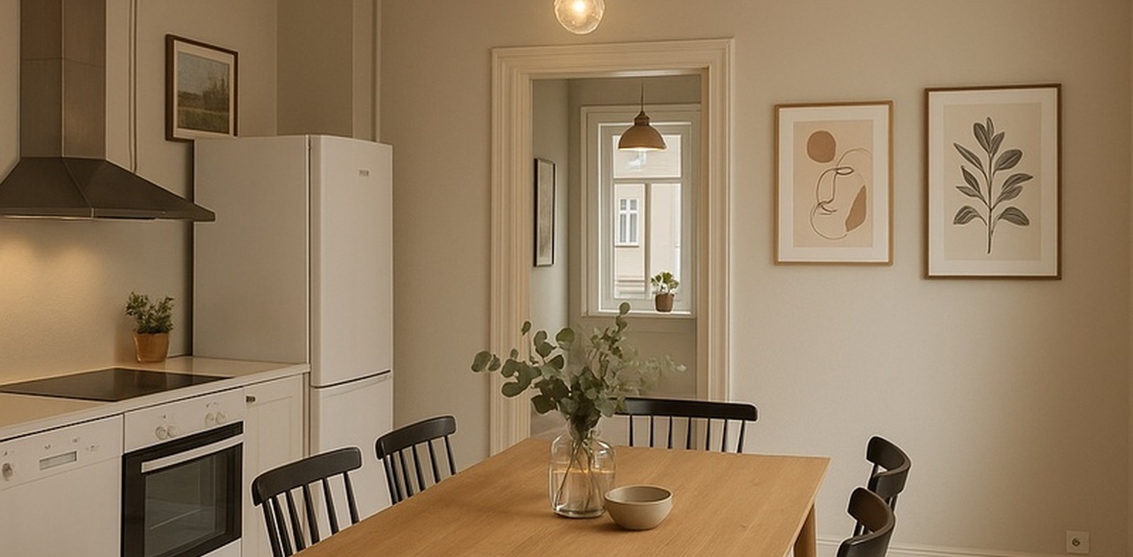 AI møblert Eksempel møblering og styling kjøkken