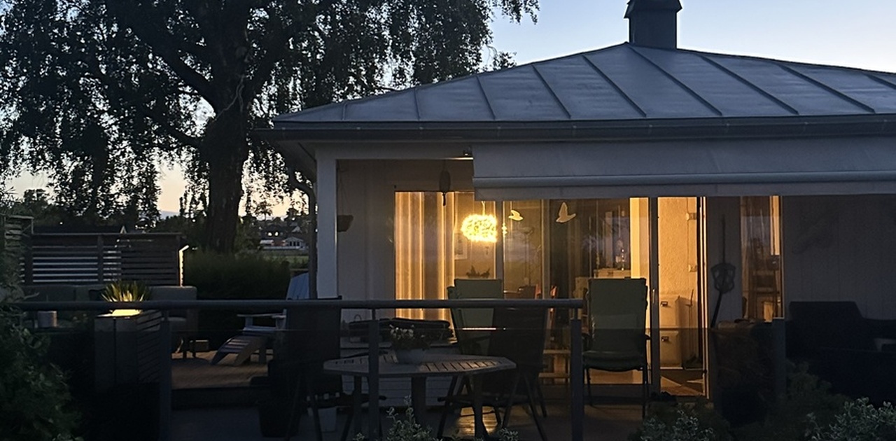 Huset vender ut mot Oslofjorden