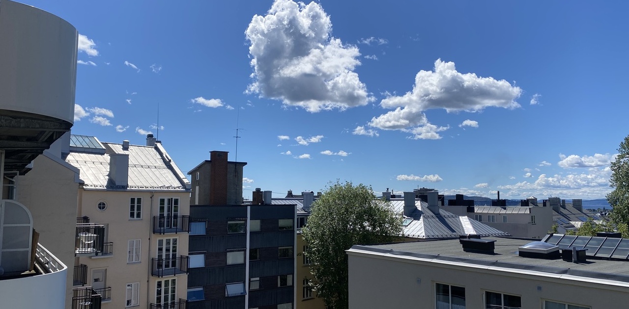 Fra balkong mot sydvest i juni