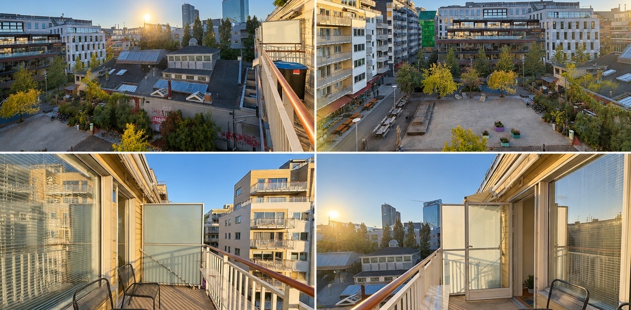Private balcony with city views