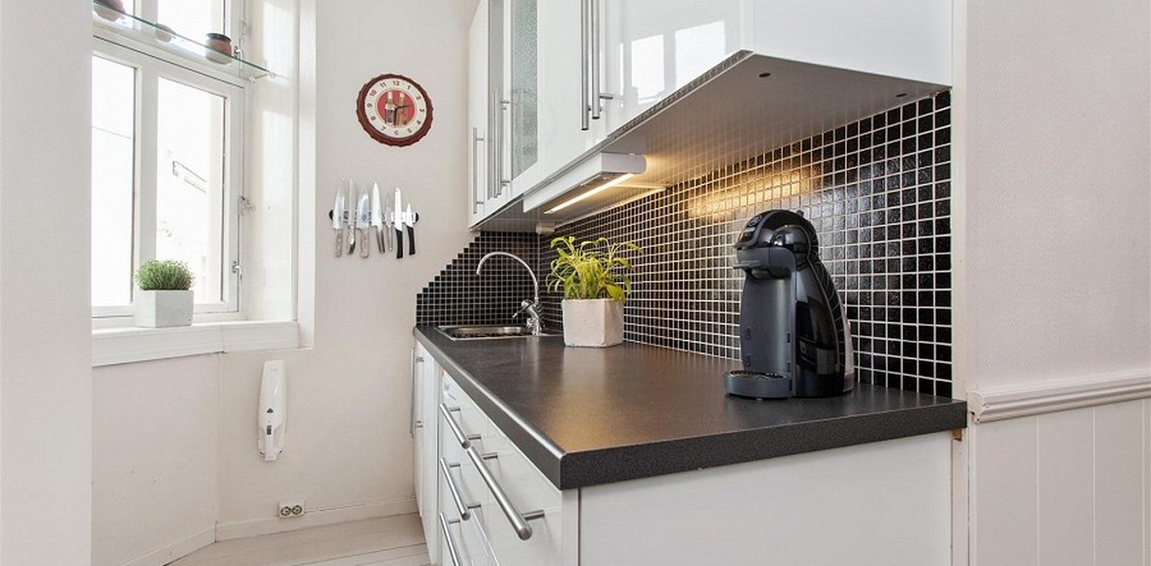 Hyggelig kjøkken med moderne design.